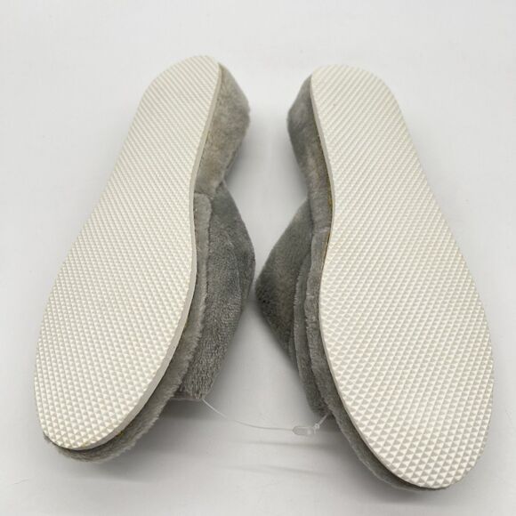 VTG 1 Pairs of 1980s Blue/Gray Color Blocked Velvet Boudoir Slippers -Size 7 - Picture 6 of 6